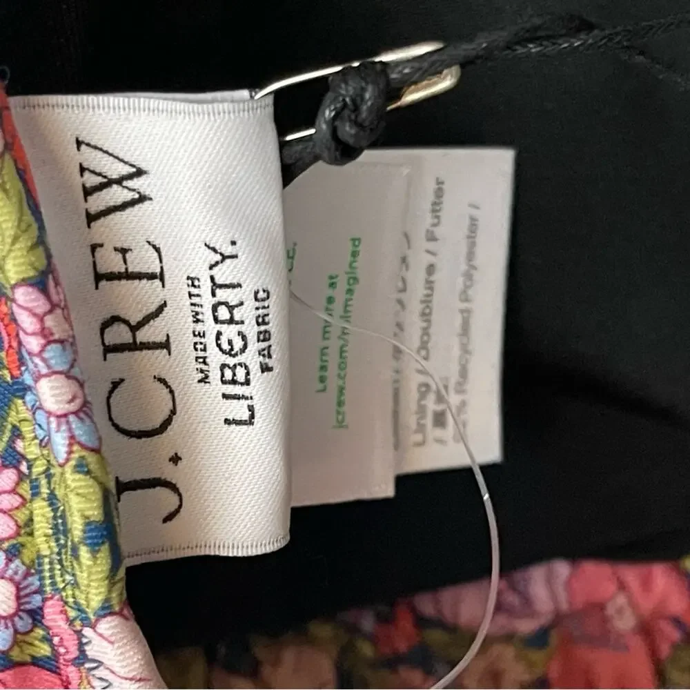 J. Crew Tie-Shoulder Ruched Bikini Top in Liberty Meadow Song Fabric Size 3X NWT